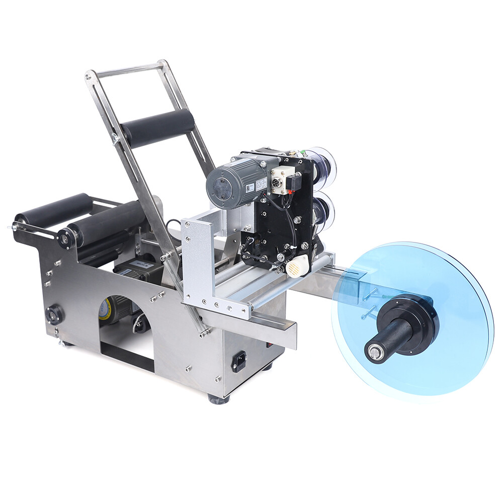Semi Automatic Labeling & Coding Machine Round Bottle Jar Label Marking Machine