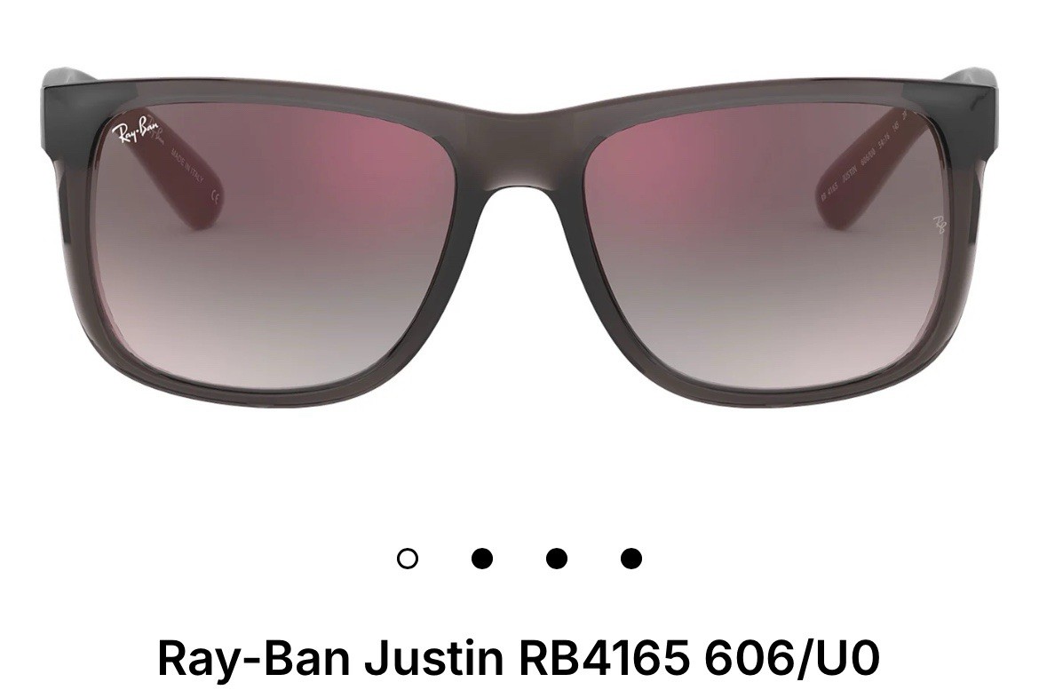 LENSES ONLY!! for Ray Ban Justin RB4165. Grey Gradient Mirror Red, Eye Size 51.