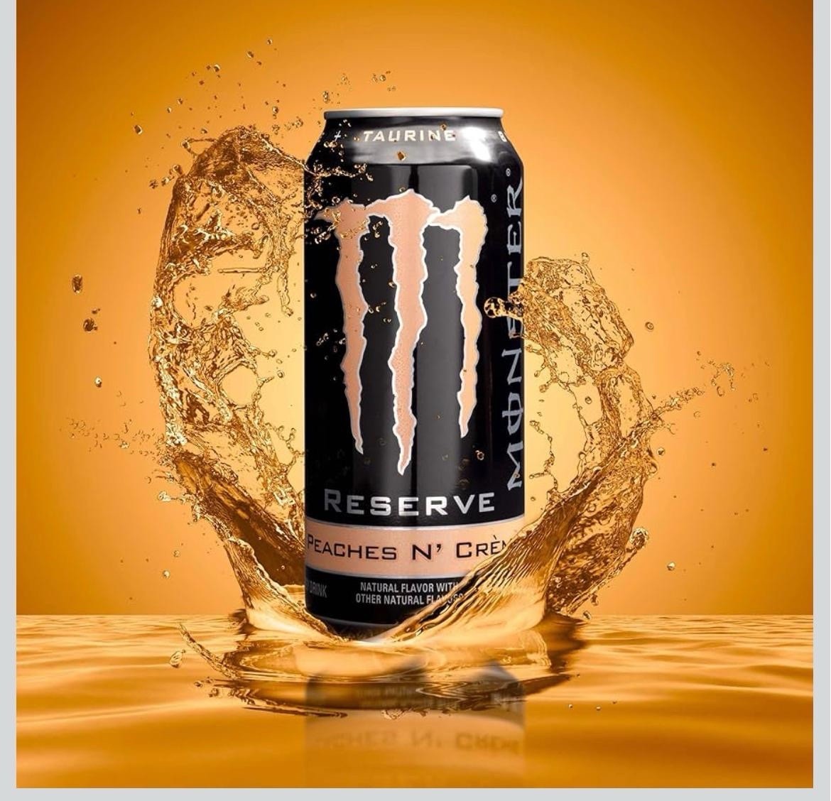 Monster Reserve Peaches N' Crème Energy Drink 16 fl oz Pantry Beverage pack 12