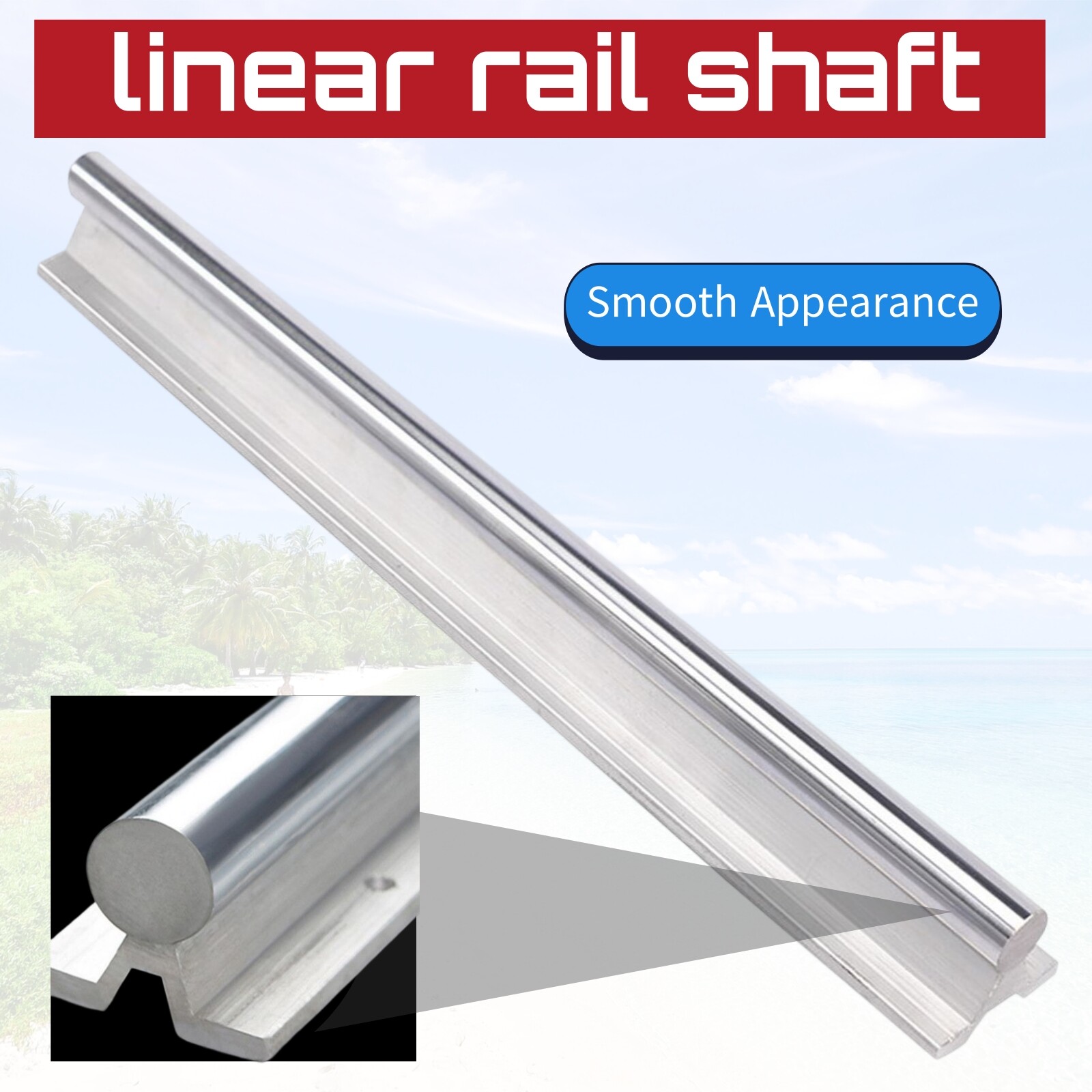 2PCS SBR20 200-2200mm Linear Rail Slide Guide Shaft 4x SBR20UU Bearing BLOCK CNC