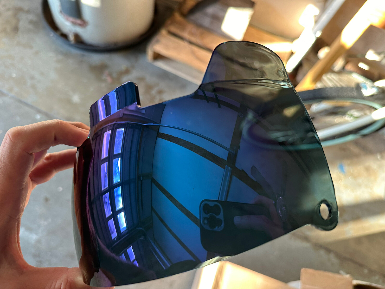 Oakley Enhanced Football Helmet Visor NFL Eye Shield Adult Blue Mirror VR-2