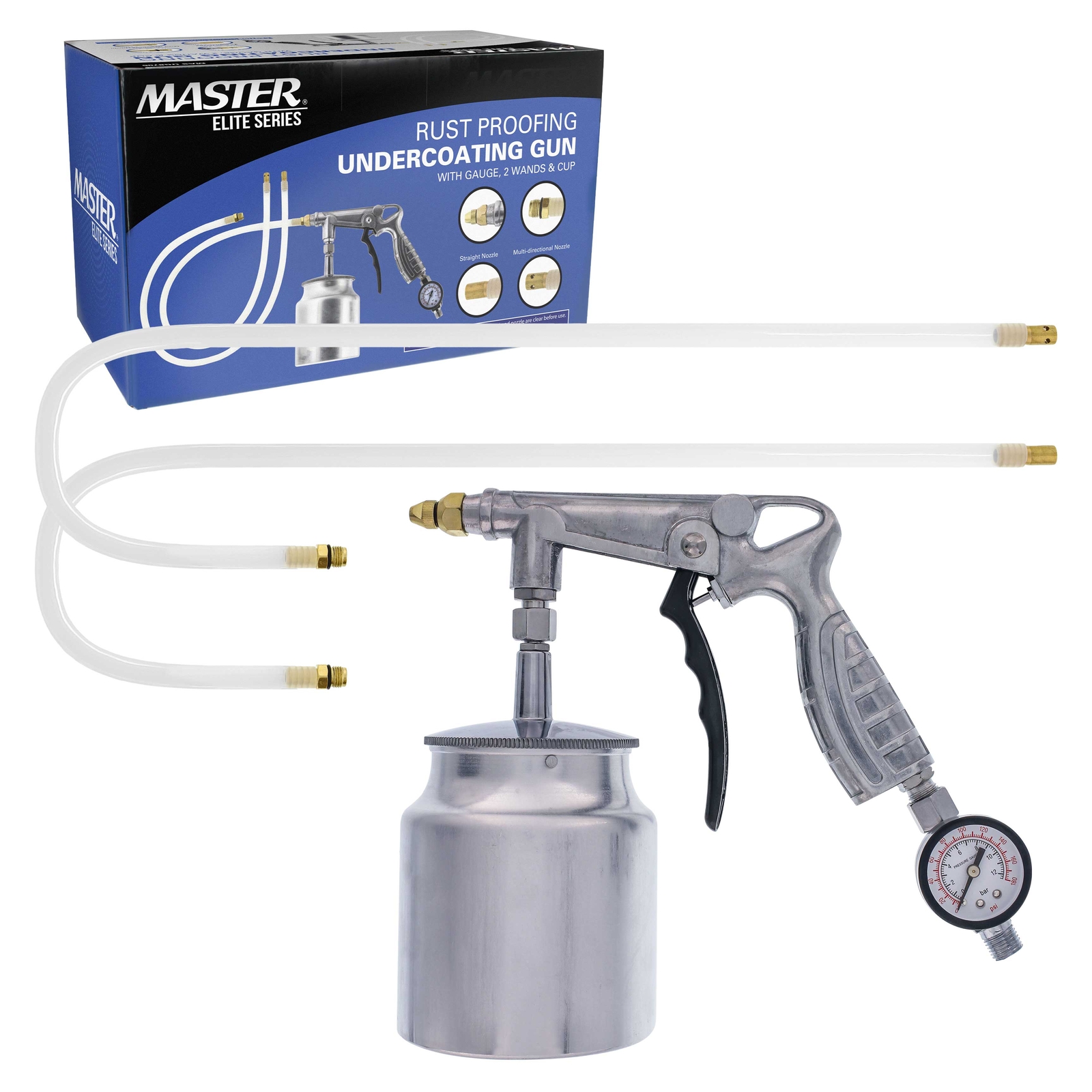 Air Rust Proofing Undercoating Gun, Gauge, Cup, 22" Wands, Spray Truck Bed Liner