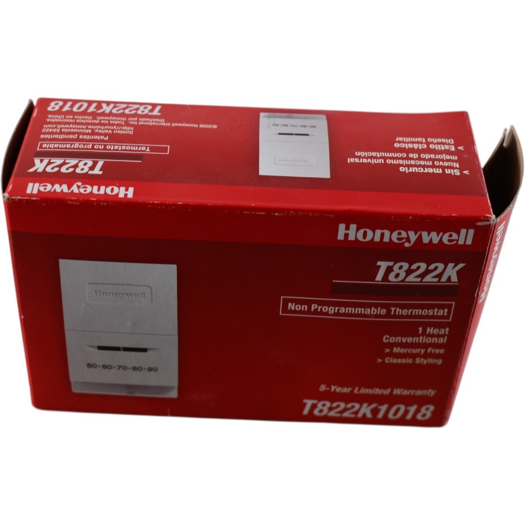 NEW Honeywell Home T822K1018 Econostat Heat Only Mechanical Thermostat 24V