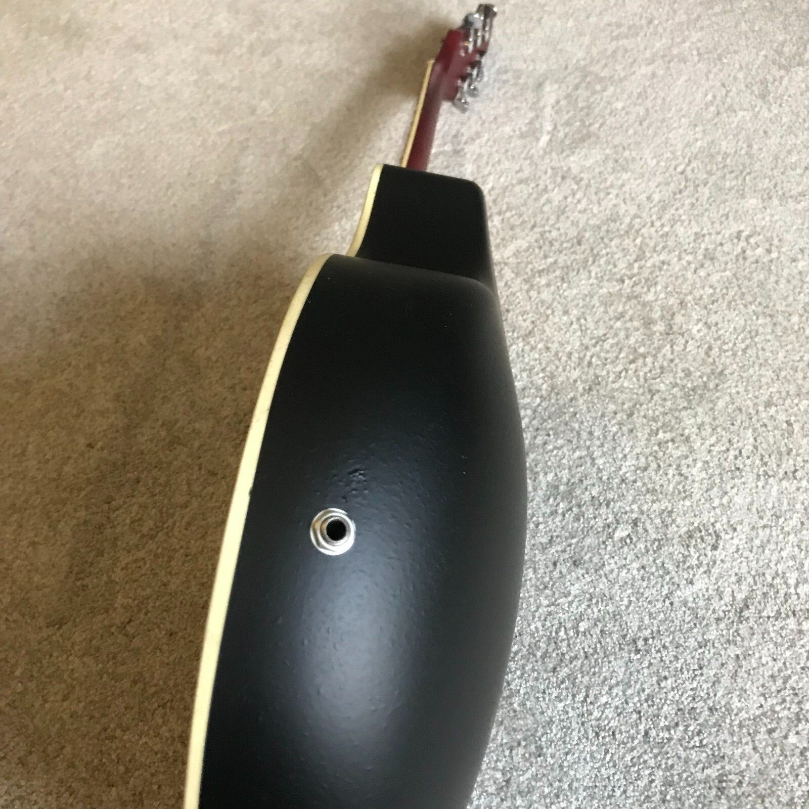 Red Acoustic Electric Guitar, Full Size with Cutaway, Round ABS Back, Gig Bag