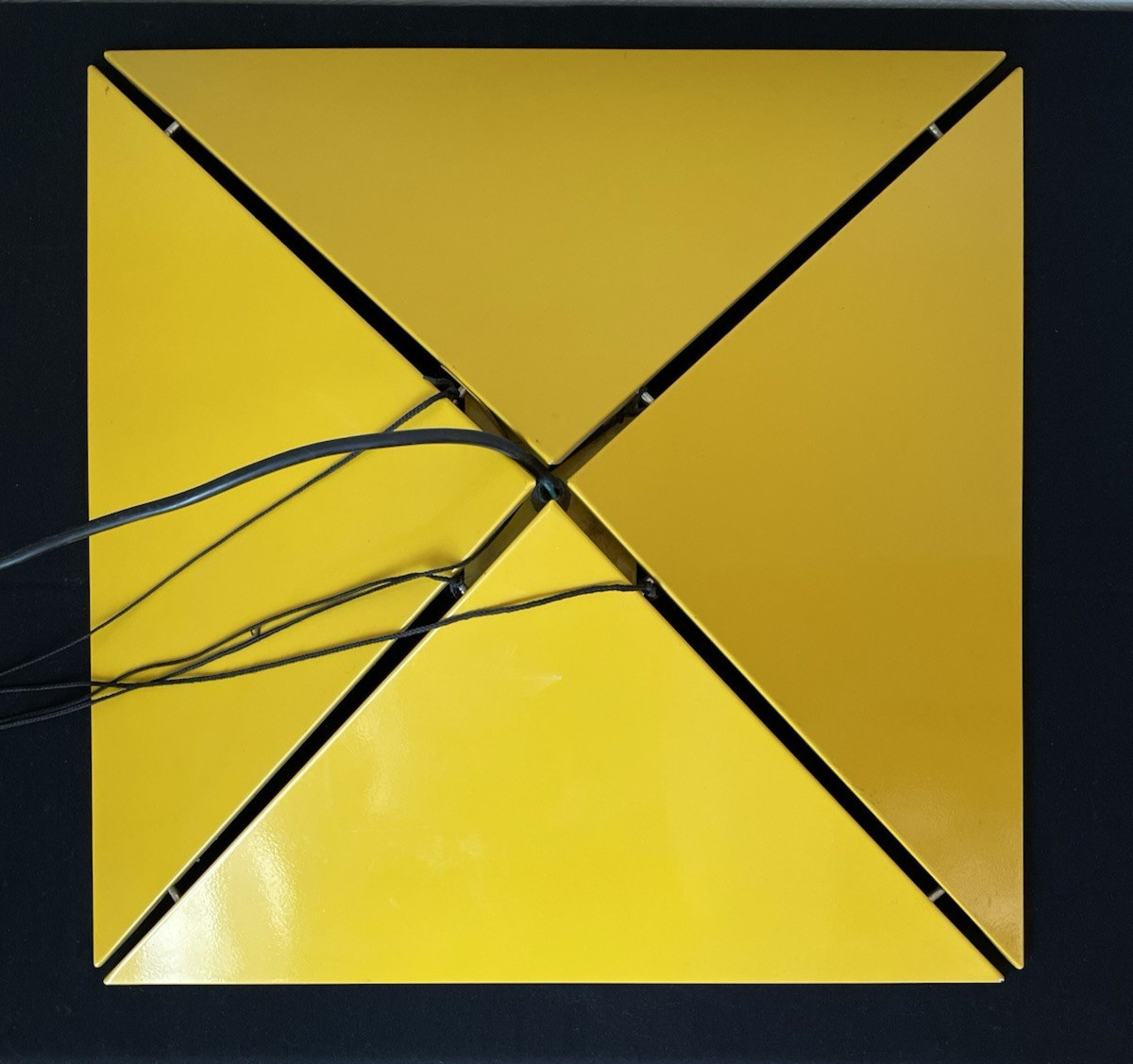 Vintage Hanging Lamp by Rodney Kinsman for Bieffeplast Postmodern Italy yellow