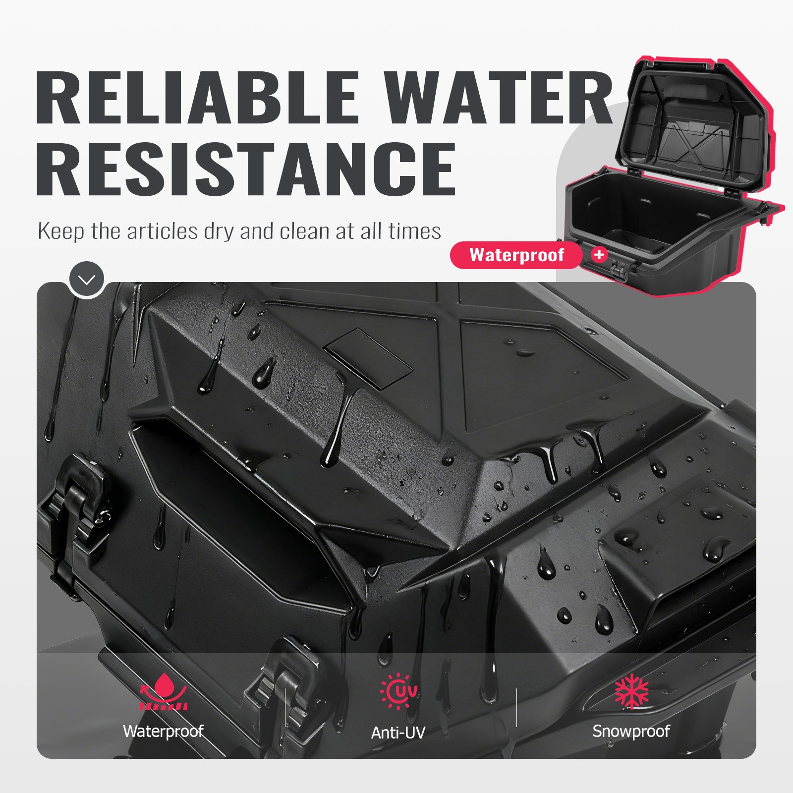 36QT Rear Cargo Box Tool Storage Box For Polaris RZR Pro R 4 2022-2025 #2884236