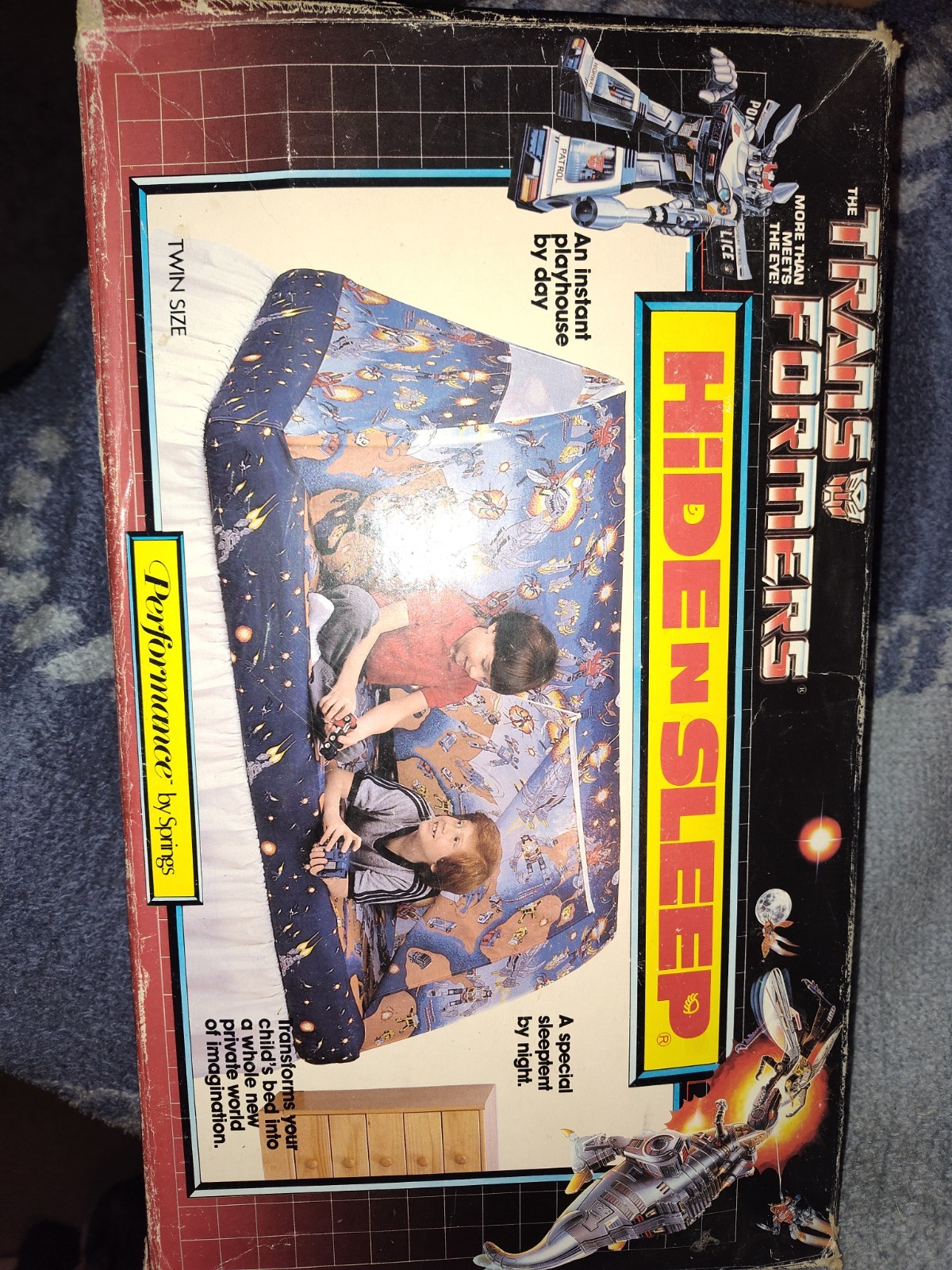 Transformers Hasbro Hide N Sleep Twin Bed Tent Cover In Box Vintage 1985 AS-IS