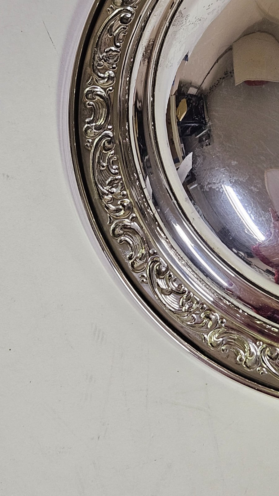 Vintage Gorham Sterling Silver Rose Scroll 1240 Pedestal Compote Candy Dish