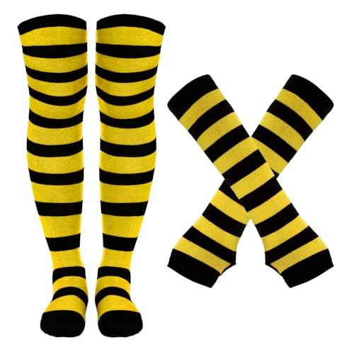 Tongcloud Arm Warmer Gloves(Wide Black and Yellow)