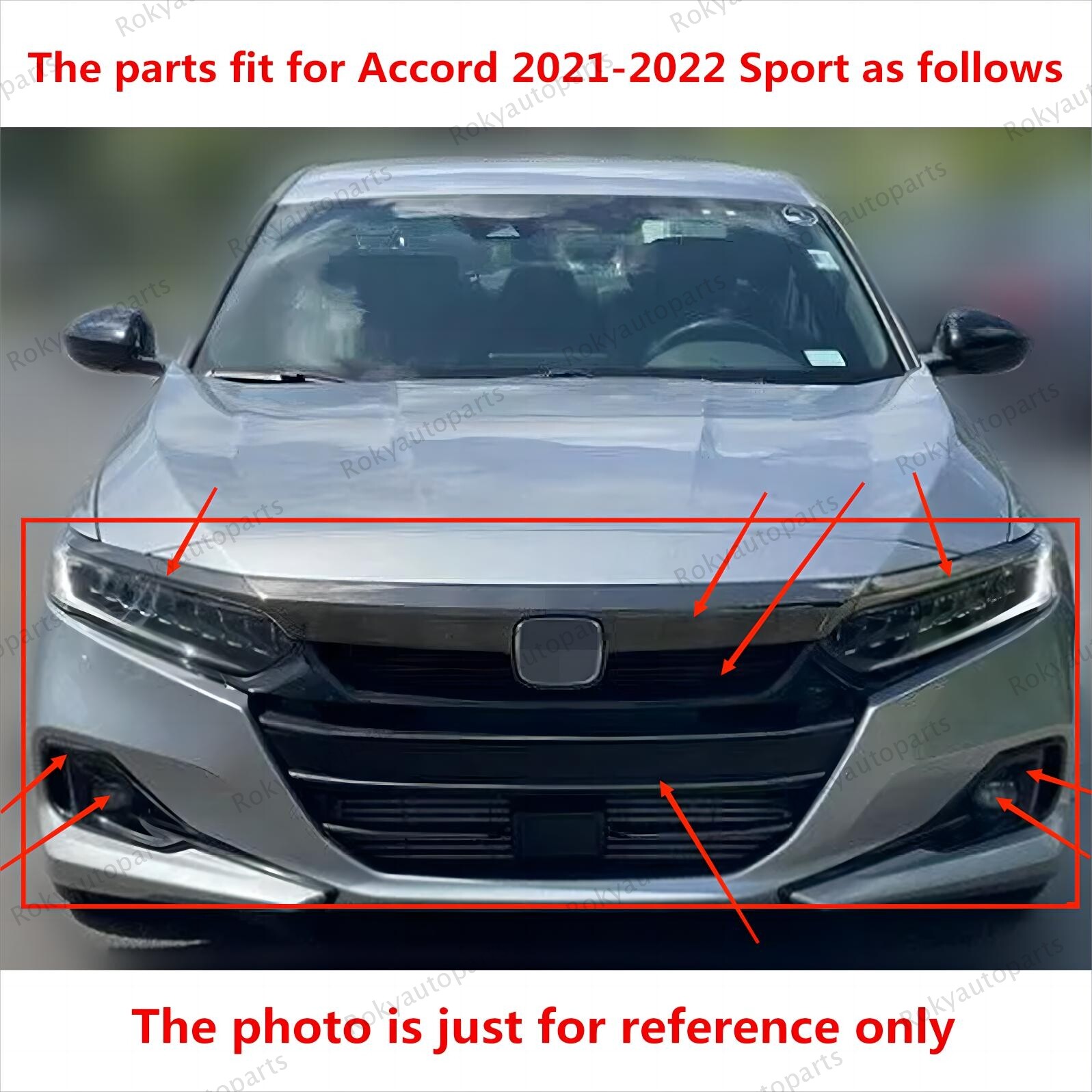 For Accord 2021-2012 Sport Bumper Grille/Moulding/Support/Fog Light/Trim/Bracket