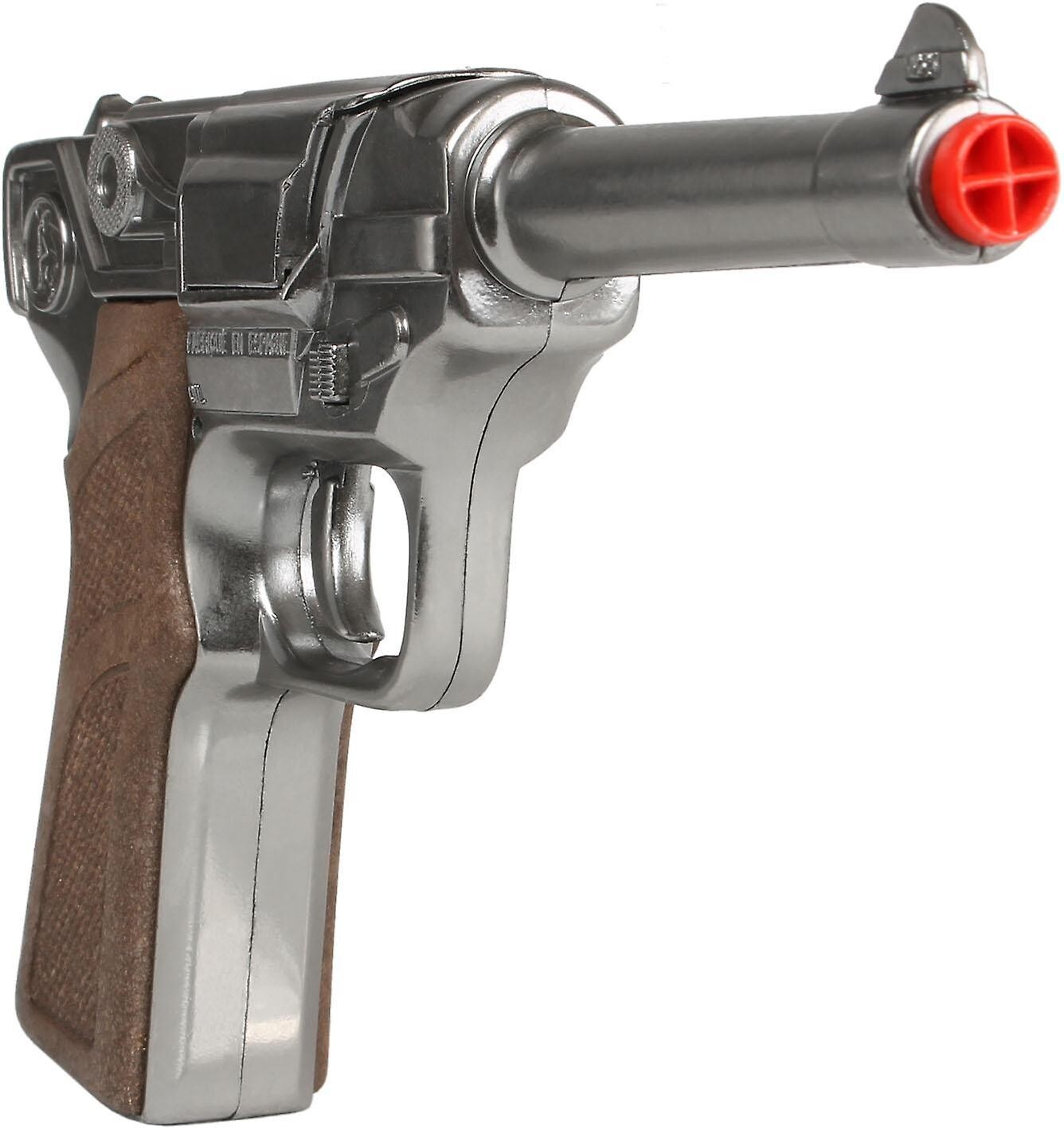 Gonher German Luger Style Police 8 Shot Diecast Cap Gun Made in Spain