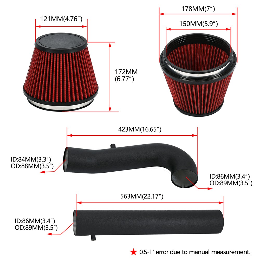 Cold Air Intake & Heat Shield for 2011-2023 Dodge Challenger Charger 3.6L V6