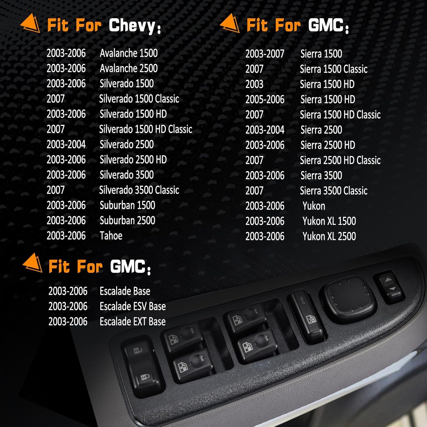 US Front Driver Door Window Control Switch For GMC Sierra 2003-2007 15883323