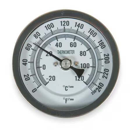 Bimetal Thermom, 5 In Dial, 0 To 250F,  1Ngf2