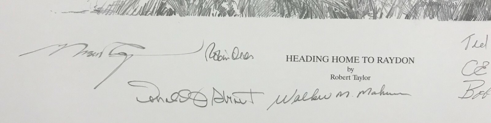 Heading Home to Raydon by Robert Taylor signed by Bud Mahurin and US Aces