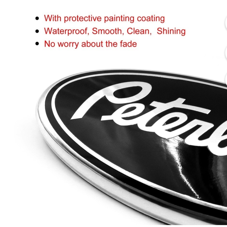 Peterbilt Emblem for Ford F150 Black Silver Grille Tailgate Badge NEW