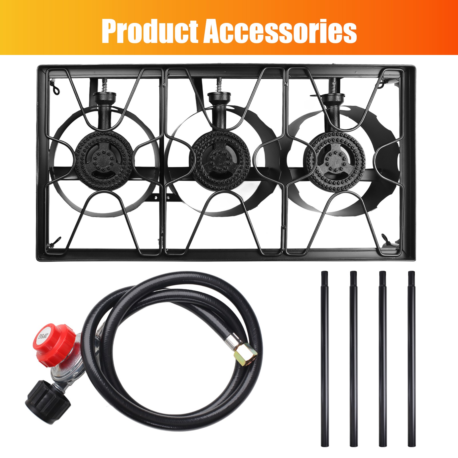 Hot 225000 BTU Propane Stove 3 Burner Gas Outdoor Portable Camping BBQ Grill US