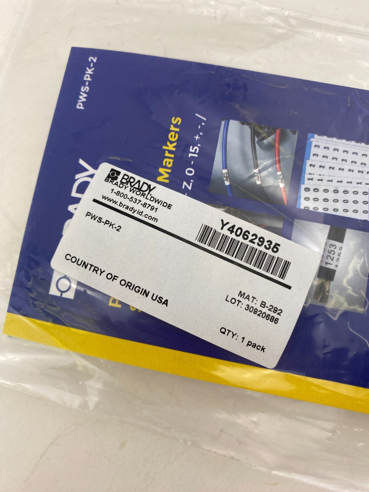 Brady PWS-PK-2 Porta-Pack Self Lam Wire Markers 10 Each A-Z;0-15,+,-,/