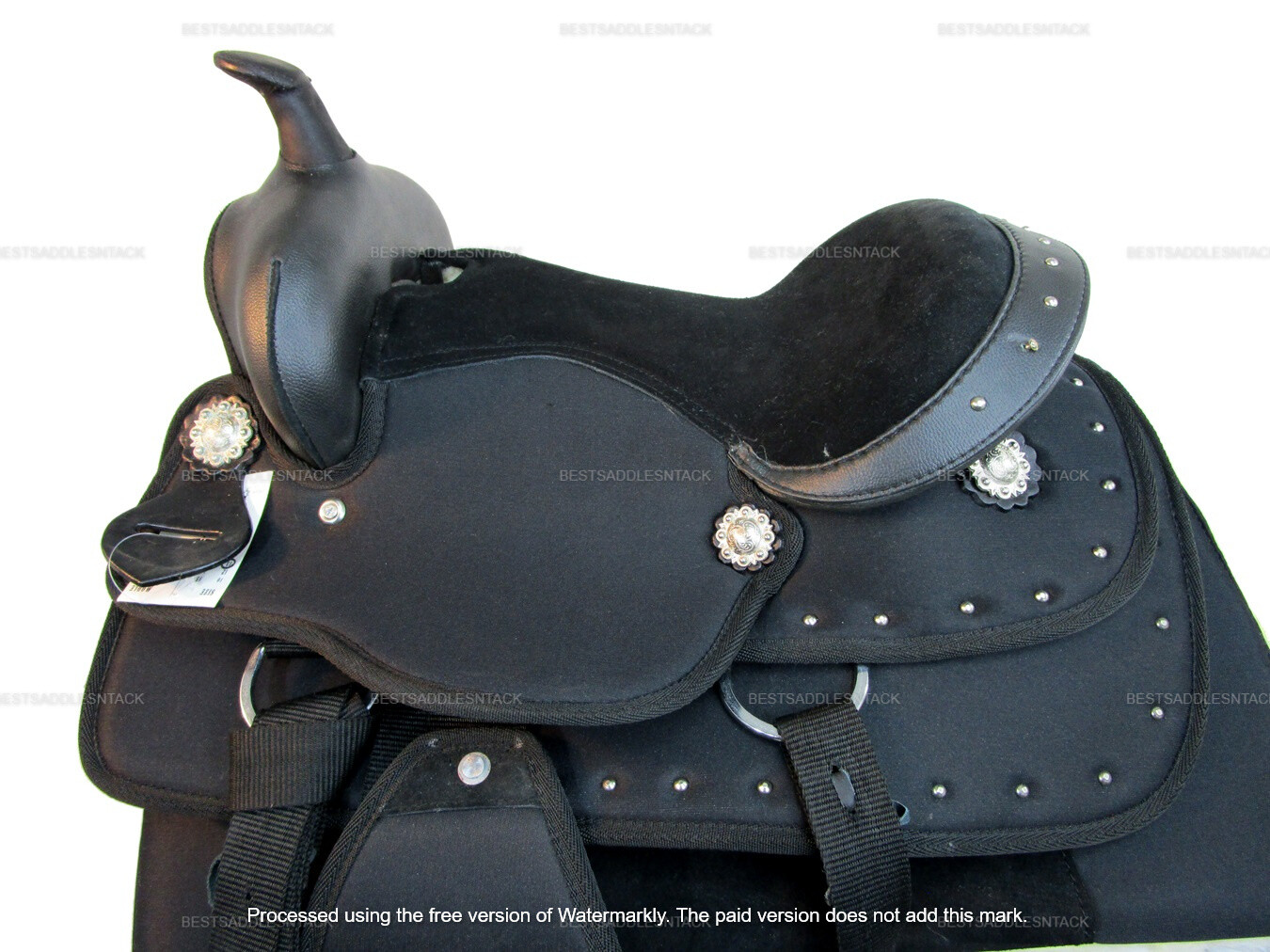 KIDS WESTERN SYNTHETIC SADDLE YOUTH BARREL RACING PLEASURE USED TACK 12 13 14