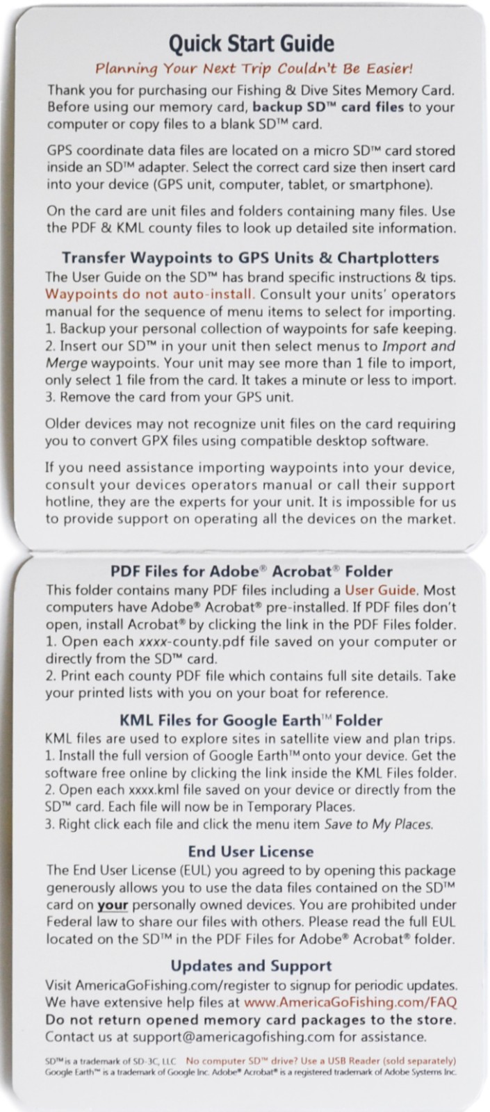 Southwest Florida Fishing & Dive Sites Memory Card