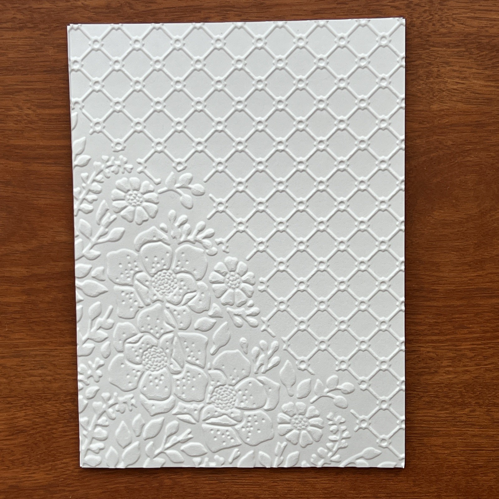 50 Pcs White Embossed Floral/Botanical Cardstock , Card Toppers, Junk Journal