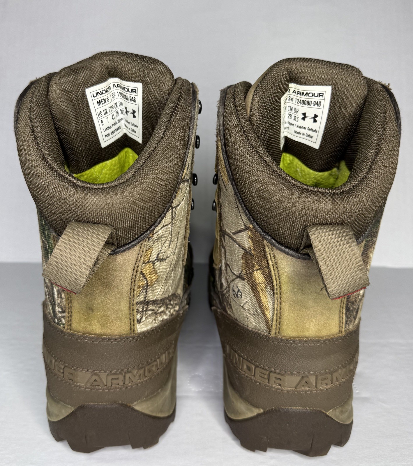 Under Armour Brow Tine Hunting Boots Waterproof GoreTex 800g Insulate Mens 8 EXC