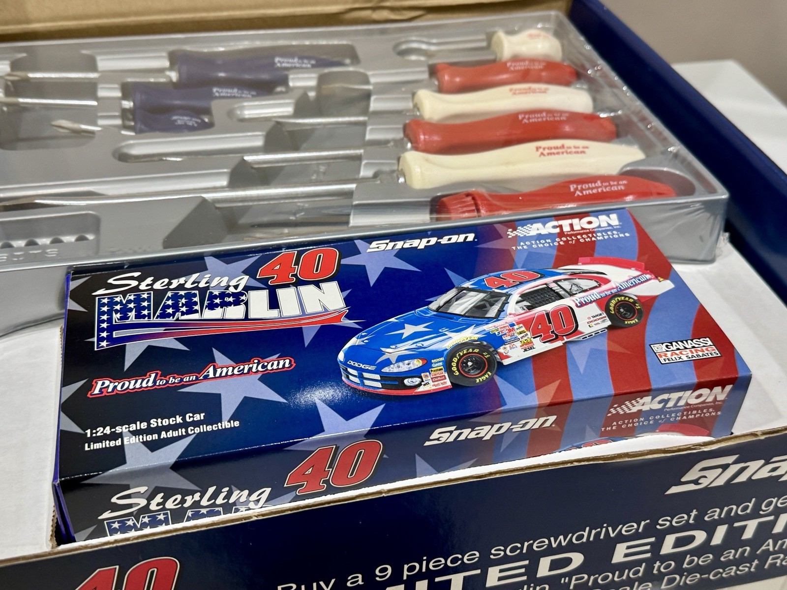 Snap-On - Proud To Be An American 9 Piece Screwdriver Set + Marlin Diecast New