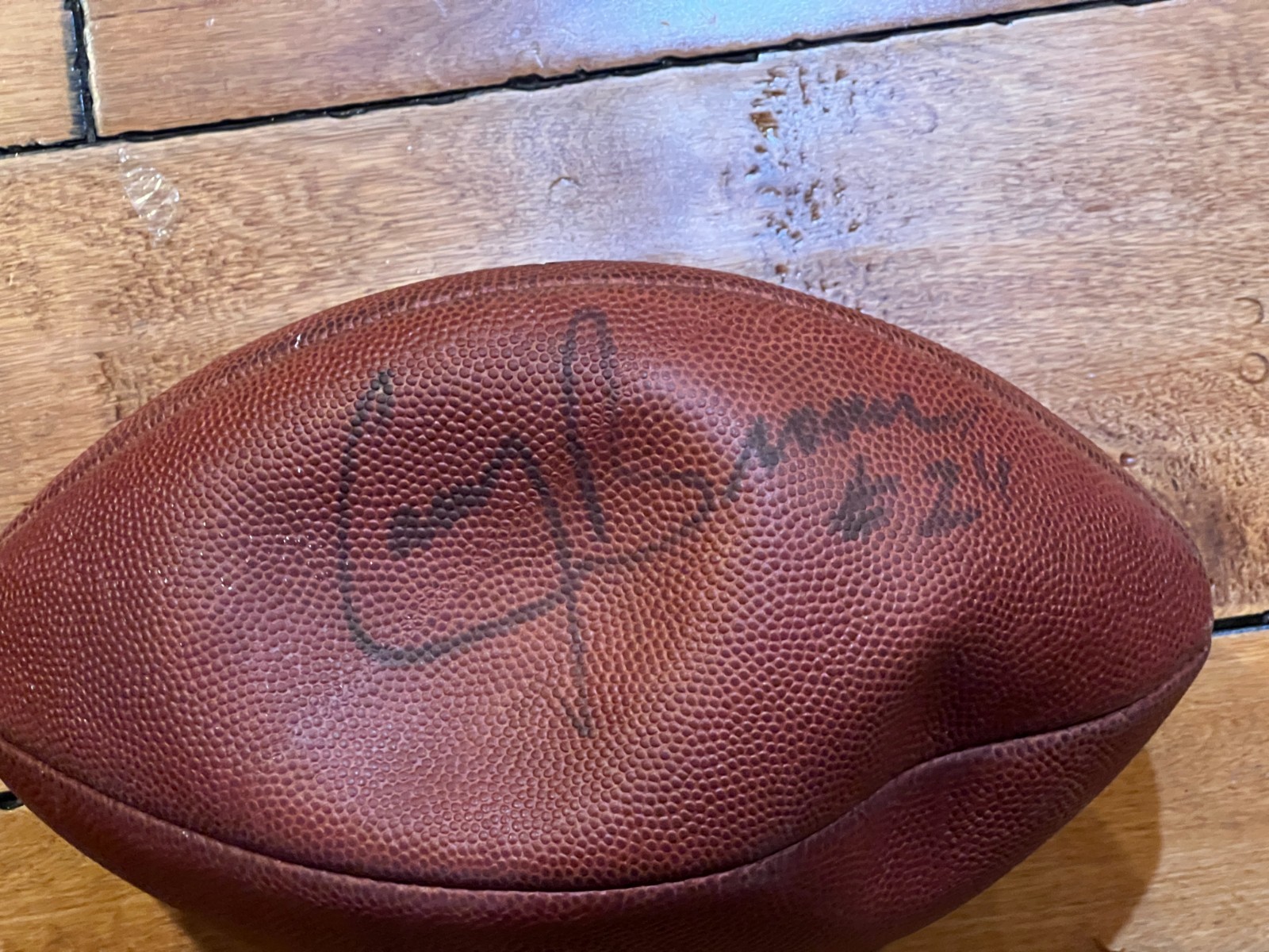 LARRY BROWN SIGNED OAKLAND RAIDERS GAME USED WILSON FOOTBALL (FROM EQUIP MANAGER