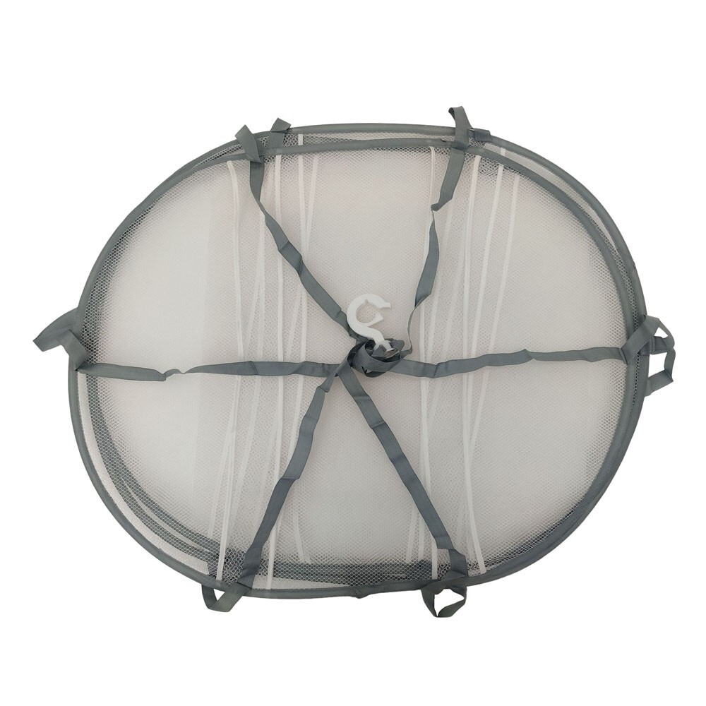 3-Tier Folded Mesh Clothes Hanging Dryer Sweater Drying Rack L Size 30 in