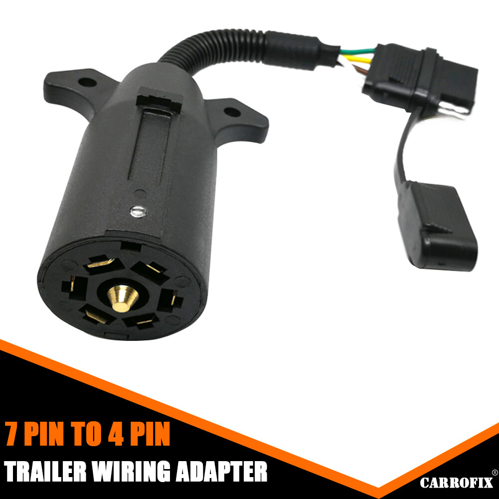 Truck RV Blade 7-Way to 4-Way Flat Trailer Wiring Adapter Connector Plug 7/4 Pin