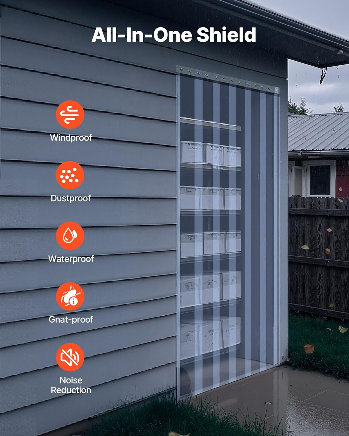 Clear PVC Strip Curtain, 101 Ft Length X 12 in Width, Thermal Insulating Plastic