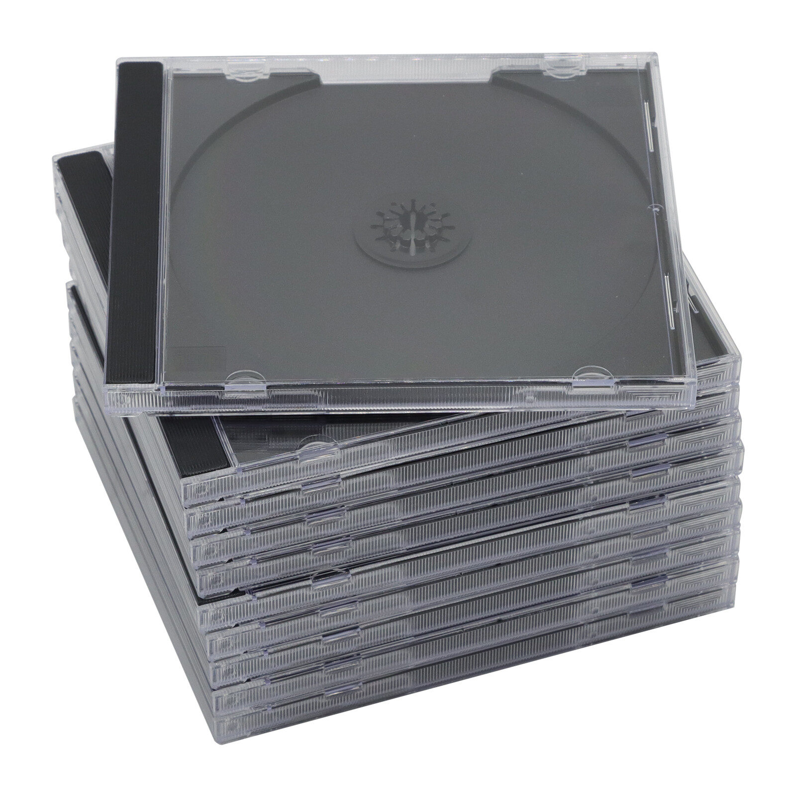 Lots Standard Clear Single CD Jewel Storage Cases 1- Disc Assembled Black Tray