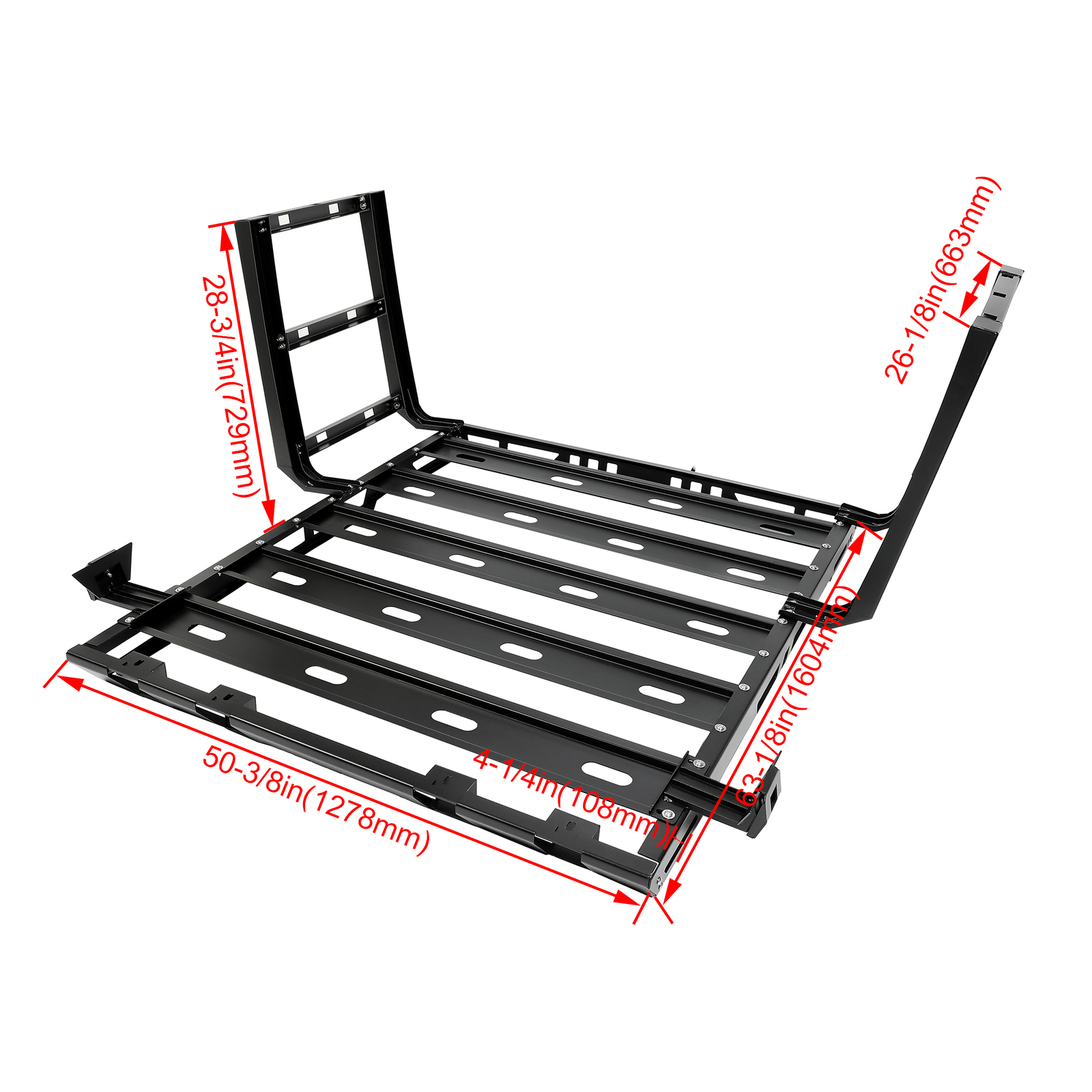 Roof Rack Cargo Basket Luggage Carrier & Ladders For 2007-2018 Jeep Wrangler JK