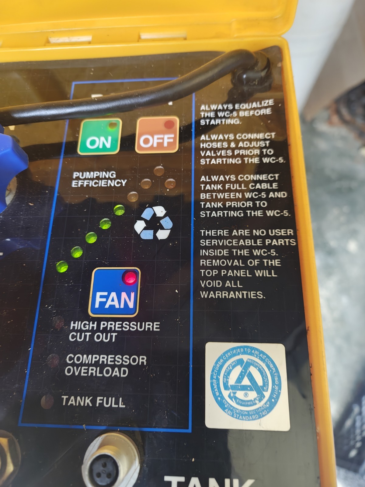 WATSCO MICRO FLASH REFRIGERANT RECOVERY SYSTEM WC-5