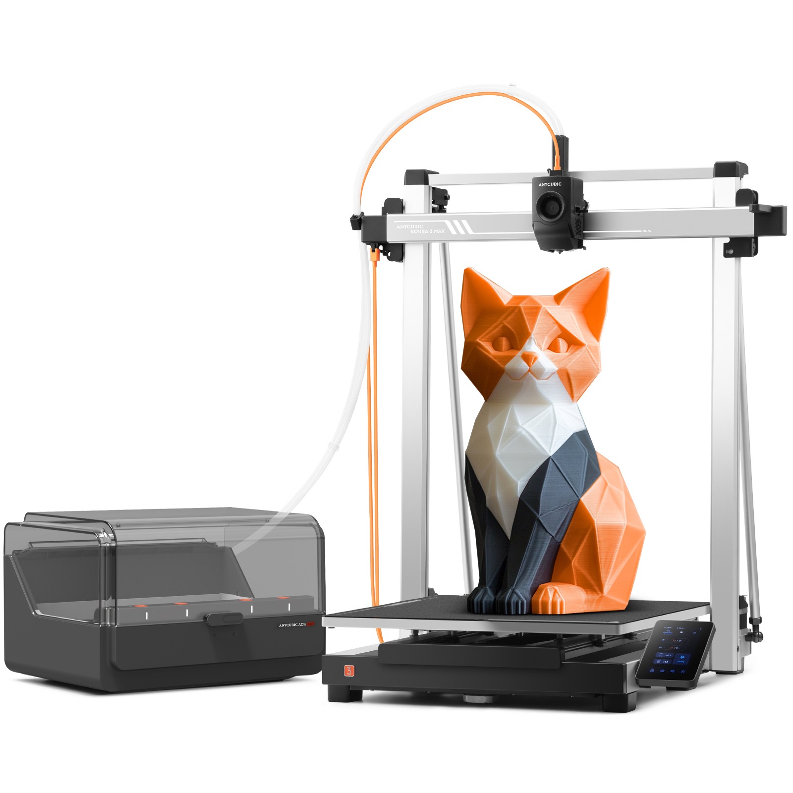 （OPEN BOX) ANYCUBIC Kobra 3 Max Combo Big 3D Printer 600mm/s Multicolor Print