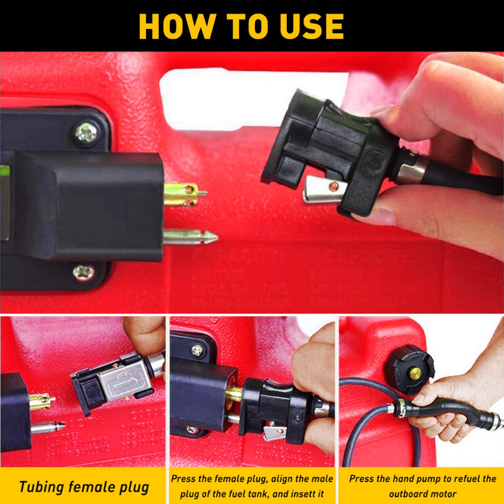 Universal 3/8" Marine Outboard Boat Fuel/Gas Hose Line Assembly Free Shipping US