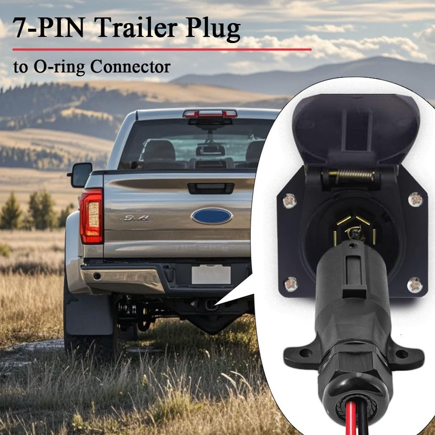 7 Pin Power Access, 7 Way Trailer Plug to SAE Cable, 7 Pole Round RV-Style Tr...