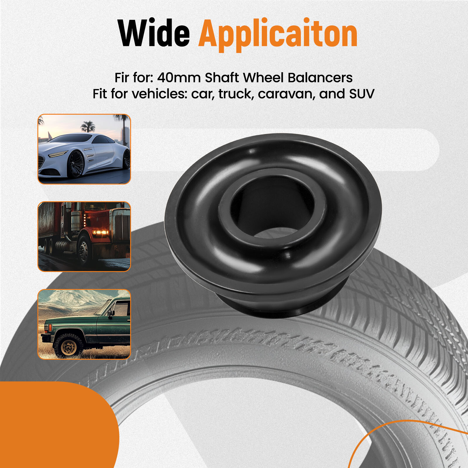 4Pcs Wheel Balancer Standard Taper Cone Kit Set for 40mm Shaft Coats