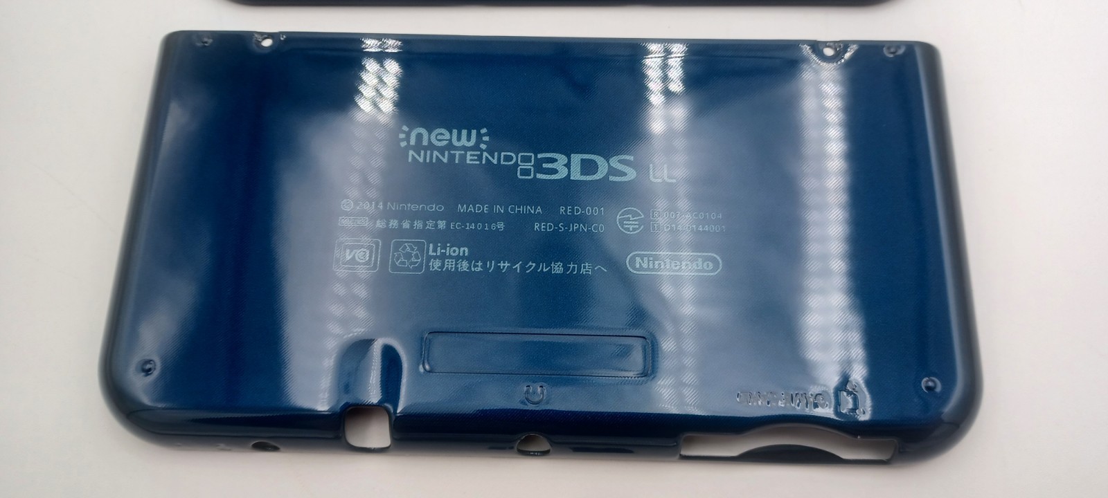 New Nintendo 3ds Xl LL Blue Replacement Shells Front/Rear+Rubbers + Screws+Label