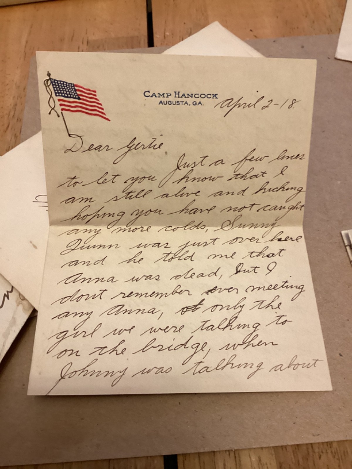 50 WW1 letters to Philadelphia from Camp Hancock,Ga,Lt Armitage Corp Beck.PA Uni