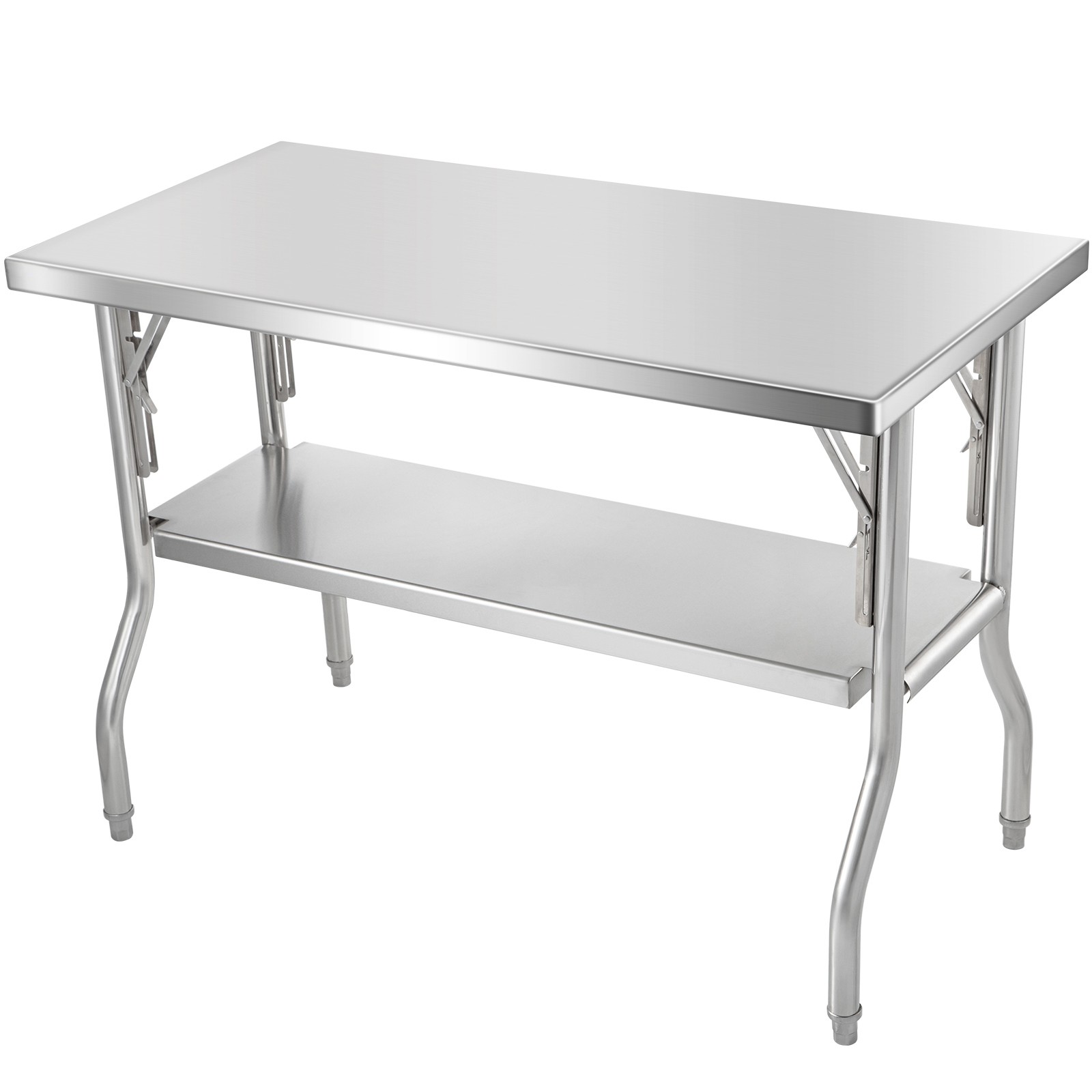 Uimoso Commercial Stainless Steel Folding Work Prep Tables Open Kitchen 48x24 In