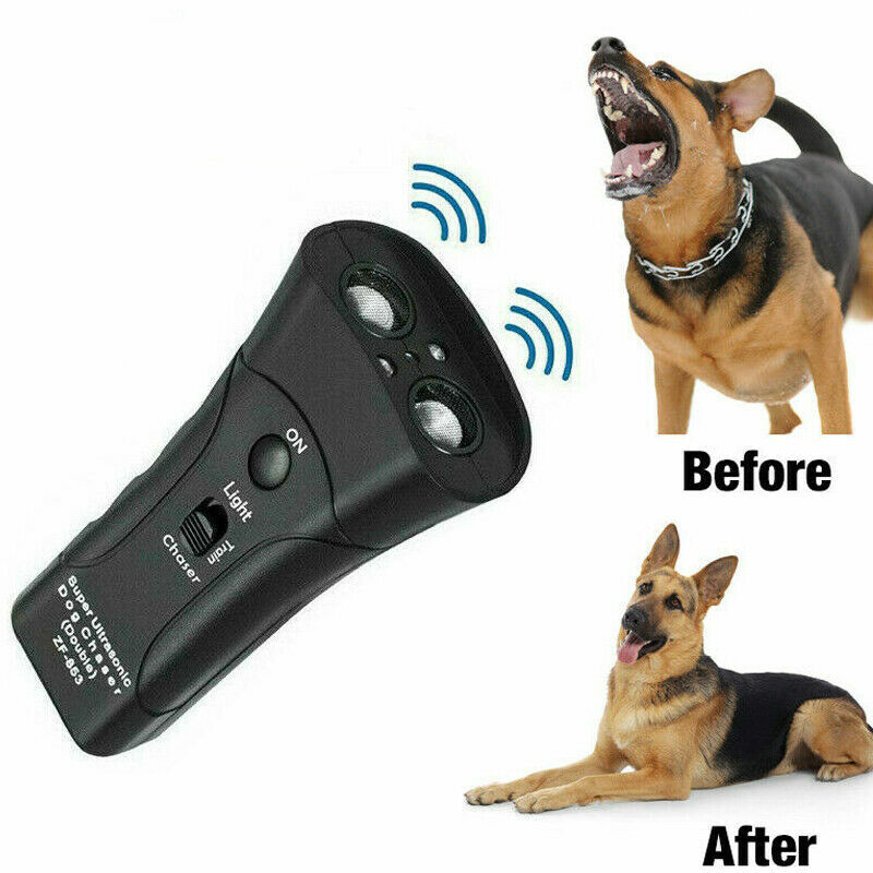 Ultrasonic Anti Dog Barking Device Pet Trainer LED Light Gentle Chaser Style LOT