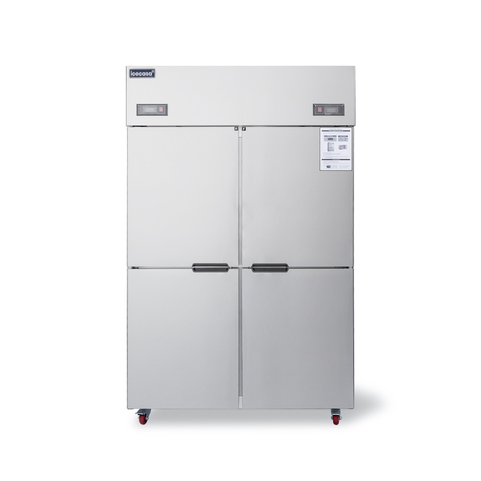 ICECASA 48" Commercial Refrigerator Freezer Combo Split Door 33 Cu.ft Stainless