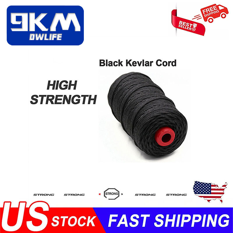 9KM Black Braided Kevlar Cord High Strength Wear Resistance Made with Kevlar