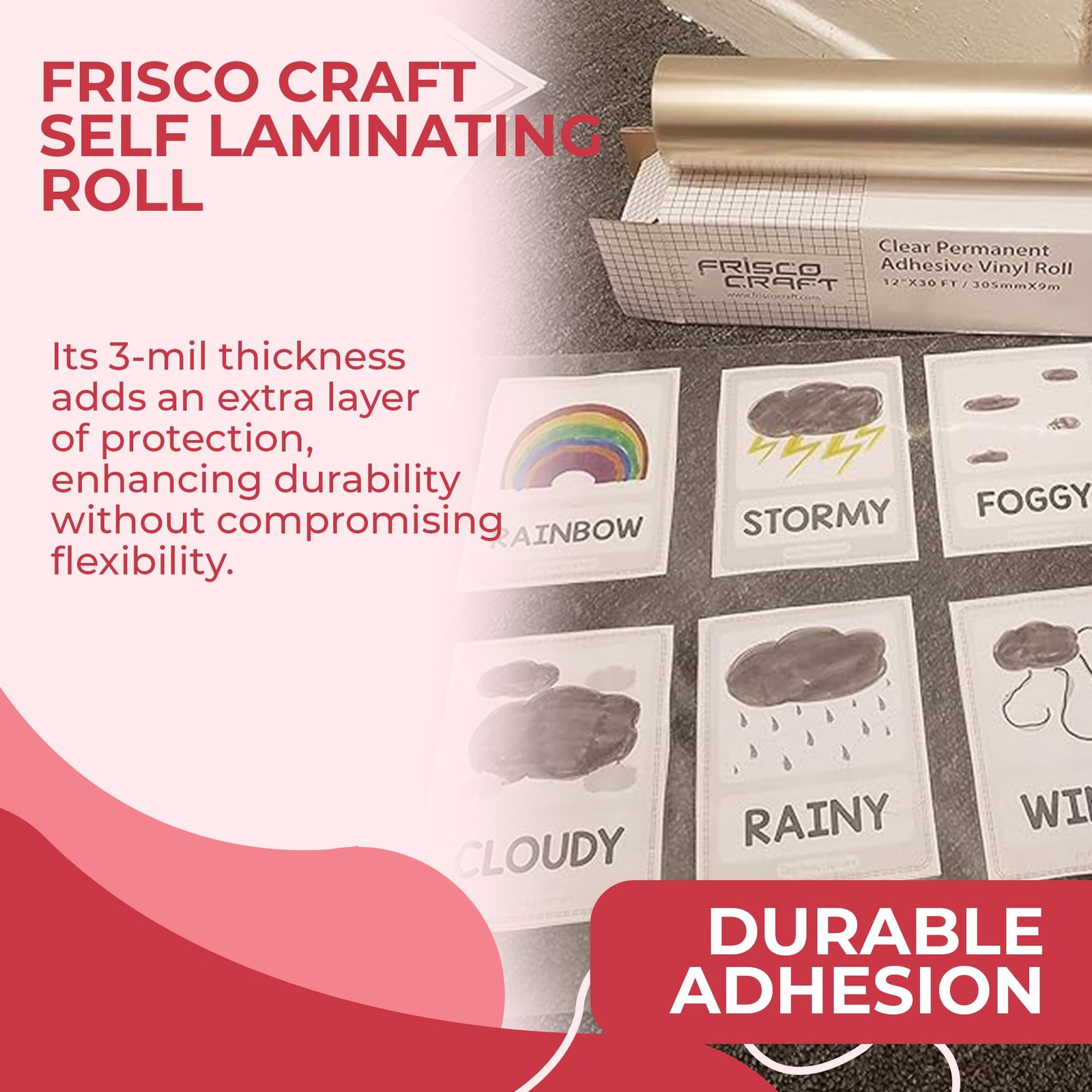 Transparent Self Adhesive Laminating Roll - Self Laminating Sheets for Decals...