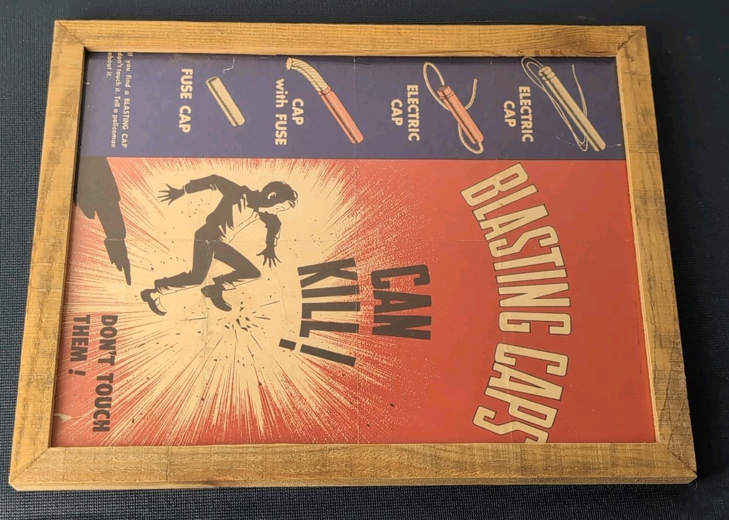 Vintage Blasting Caps Mine Safety Poster "Blasting Caps Can Kill!" 12x9