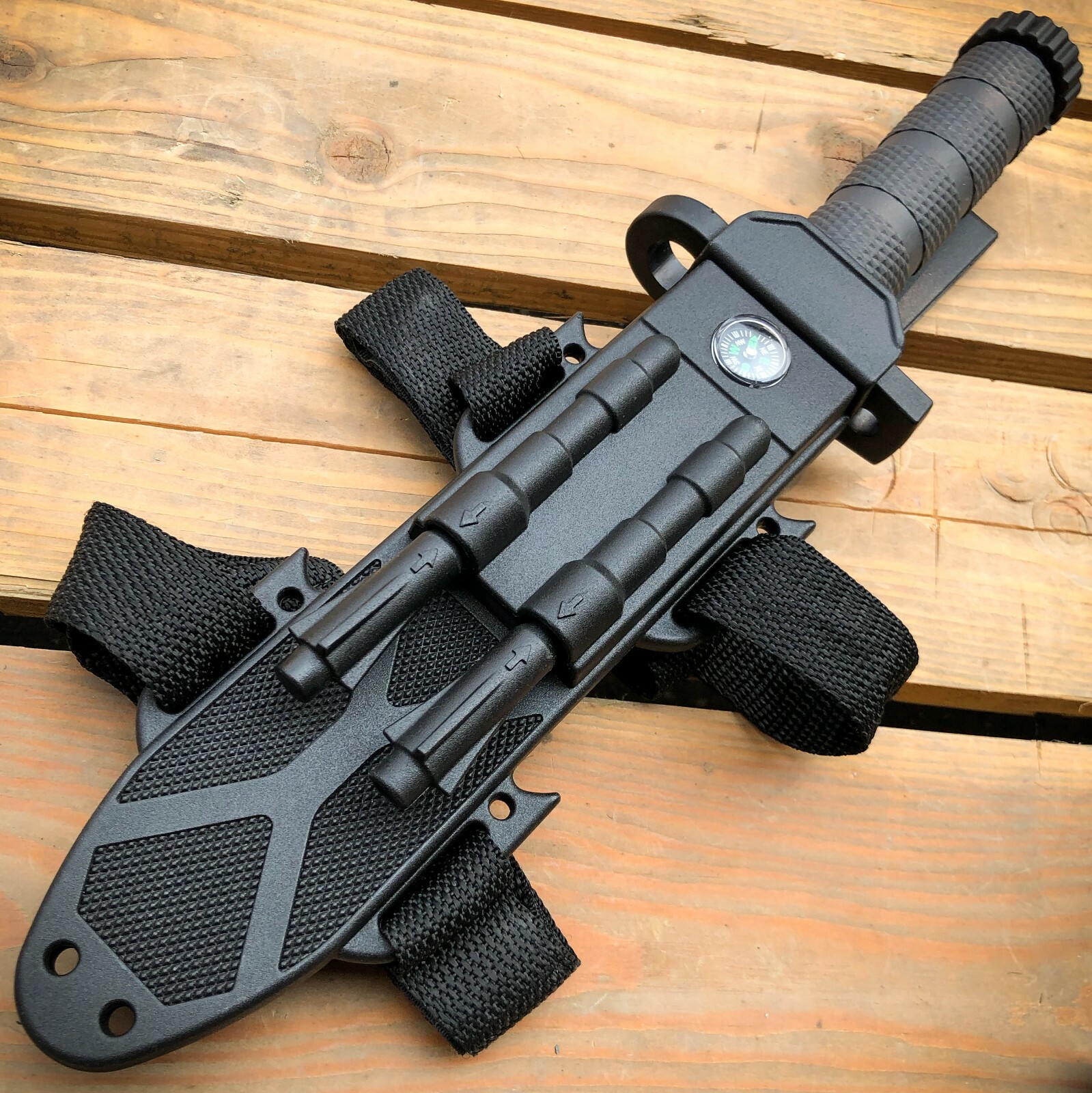 12.5" MILITARY Hunting TACTICAL FIXED BLADE SURVIVAL Army Knife w Fire Starter