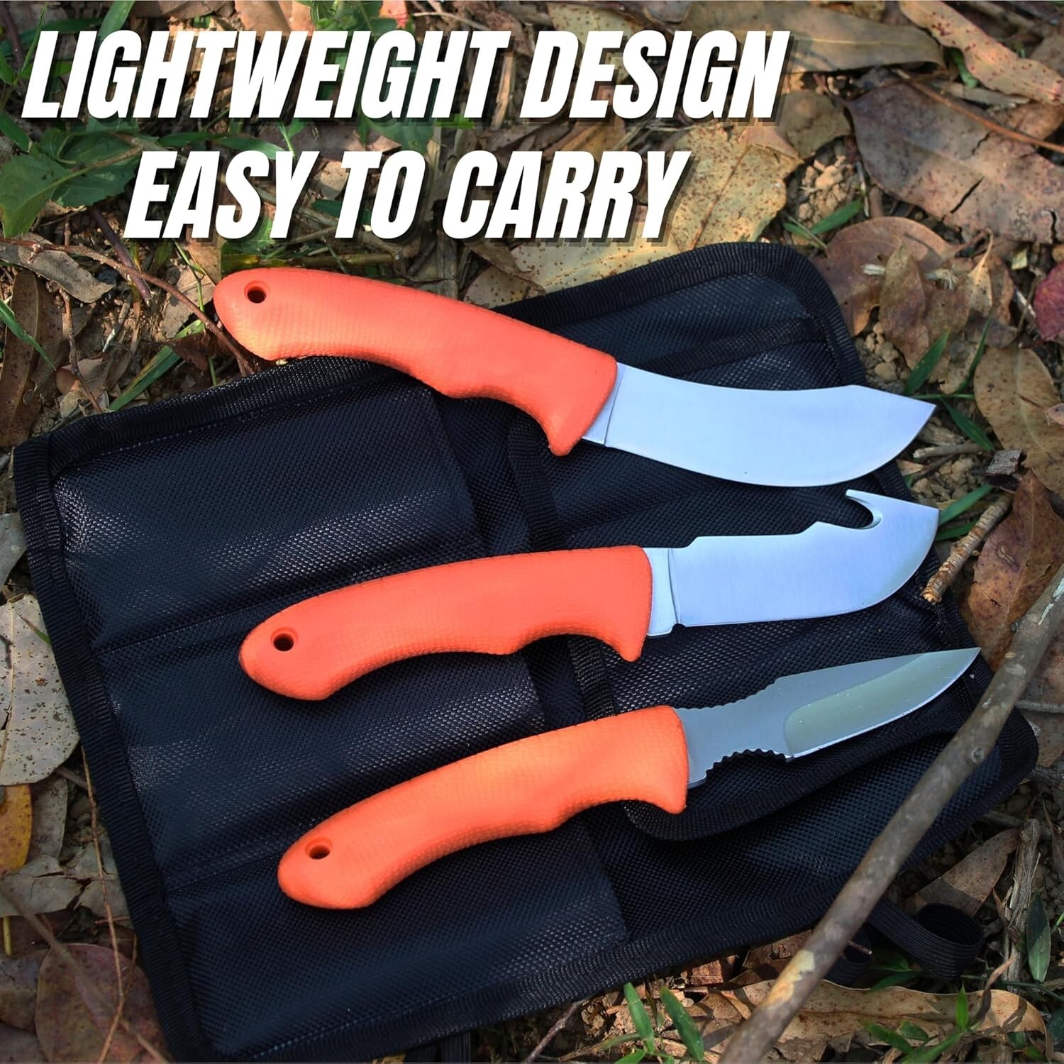 4PC Hunting Knife Set Field Dressing Kit – Deer Elk Gut Hook Skinning Knives