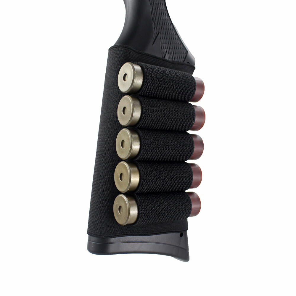 5 Rounds Shotgun Buttstock Shell Holder Ammo Tactical Holster for 12 or 20 Gauge