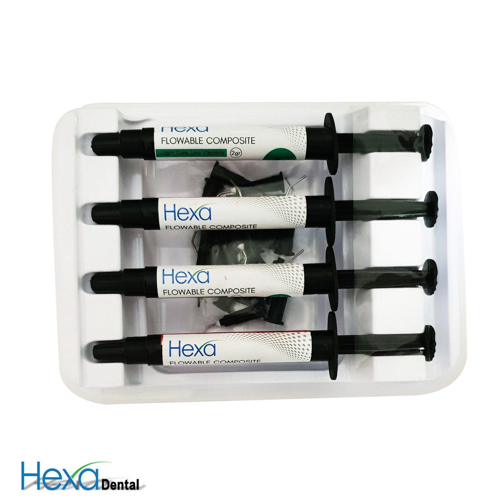 Hexa A1 Flowable Composite Light Cure, Low Viscosity (4 x 2gm Syringes, 20 Tips)